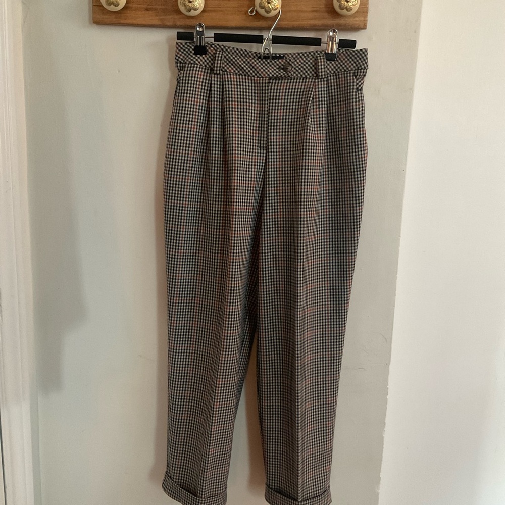 Topshop, Checkered 3/4 Length Pants